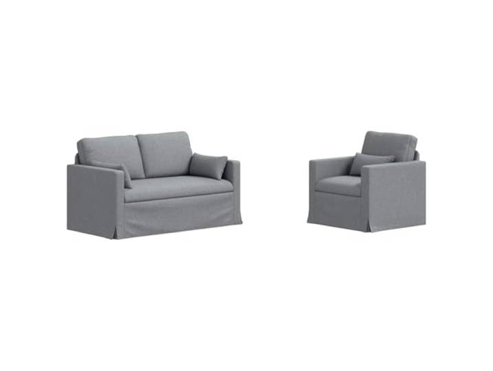 Todiikf Modulares Sofaset 2-Teilig Couch Set mit Metallrahmen Hellgrau Modulare 2-teilige Polsterecke für Wohnzimmer und Schlafzimmer mit robustem Metallgestell und komfortablem Stoffbezug.