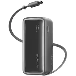 EcoFlow RAPID Powerbank (10K, 45W, ausziehbares Kabel) - Schwarz - Schwarz