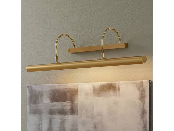 Lange schilderijverlichting PICTURE, mat messing dimbaar, messing / goud, Hal, Messing, Design, Wandlamp