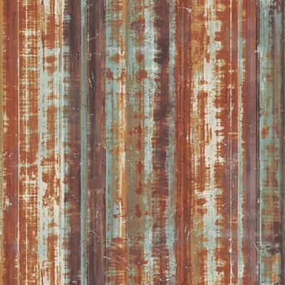 Galerie Wallcoverings Rusty Corrugated Metal Effect Non-woven Matte Wallpaper Roll