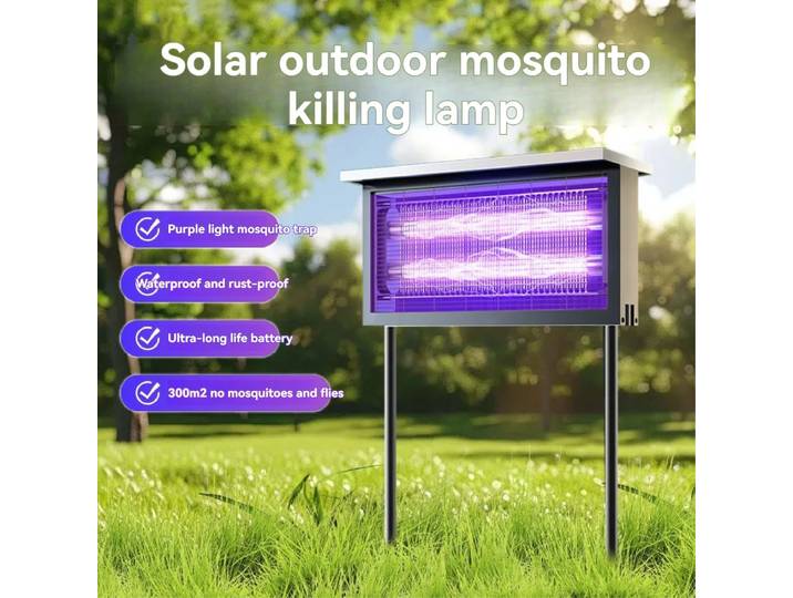 Lampe Solaire Anti-Moustiques JOYINLED 40W, Lampe Solaire Répulsive Anti-Moustiques, Lampe Solaire Piège à Moustiques LED pour Jardin Extérieur