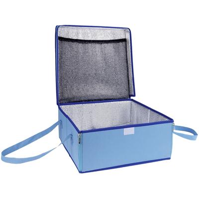 Kühltasche MAXIMEX "BLAU", blau, B:38cm H:16cm T:38cm, Kühlboxen, Transporttasche mit Isolierschicht, für Kuchen, Kalt- und Warmspeisen