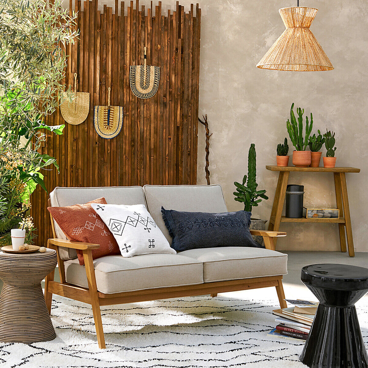 LA REDOUTE INTERIEURS Console double plateau orme massif ASAYO