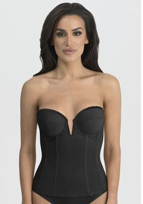 Plus Size Women's Vivienne V Wire Longline Strapless Bra Intimate Apparel by Dominique in Black (Size 42 DD/E)