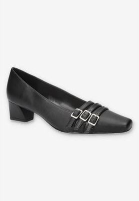 Women's Enya Sqaure Toe Pump by Easy Street in Black (Size 7 M)