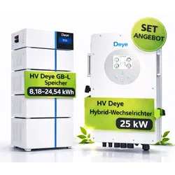 Deye  25kW  Hybrid  Wechselrichter  Hochvolt-Set  20,45  KWh  5  Speicher  +  Controller