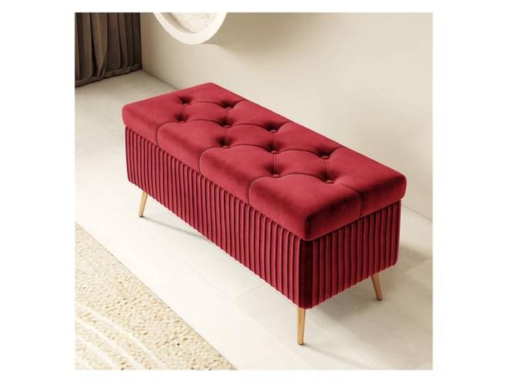 RUNZE765Z Dekorativ Aufbewahrungsbank – Eingangsbank for Schlafzimmer(Red,100 * 40 * 45cm)