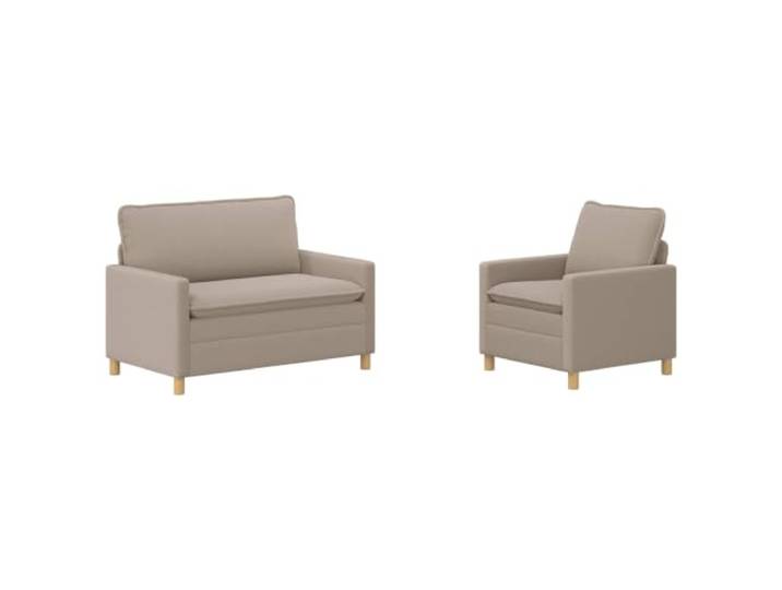 PUGYNBK 2er-Sofa-Set, hellgrauer Stoff, modern, rechteckig Metallrahmen, abnehmbare Kissen, Schaumstoff und Faser, Innenbereich, braune Beine, einfache Reinigung