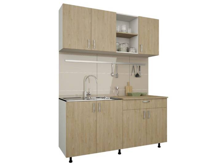 Cuisine Roma haaus Bois Naturel/Blanc L 160 cm