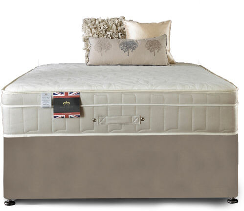 Fairmont Park Arkin Upholstered Drawers Bed with Mattress Silver Plush Velvet Kingsize