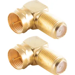 SHVP BS15-301614 - 2x F-Winkeladapter, F-Stecker/ F-Buchse, vergoldet