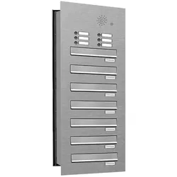 AL Briefkastensysteme 7 Fächer Premium Edelstahl Durchwurf Briefkasten Anlage mit Klingeln, Post A4, robust, wetterfest, Artikelnummer: 132V7DV1KS