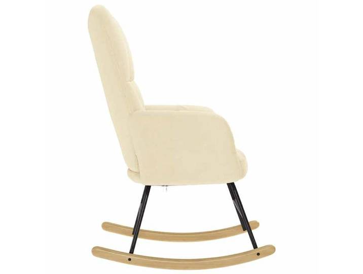 TOP 2026  Fauteuil berçante - 1 PLACE - MODERNE - Crème Tissu - 61x78x95 cm FF405