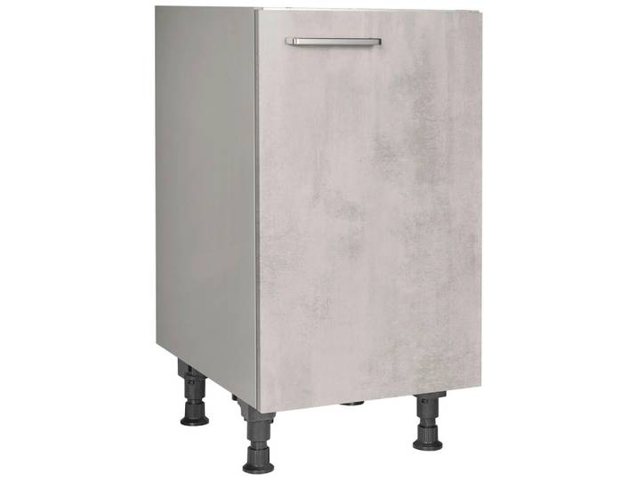 Nobilia Spülenunterschrank Riva, Hellgrau, einzeln stellbar, 45x87x56 cm, Blauer Engel, Pefc, Goldenes M, Made in Germany, DGM-Klimapakt, Zusatzausstattung erhältlich, Küchen, Küchenmöbel, Küchenschränke, Küchenunterschränke