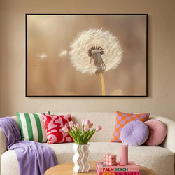 LEINWAND Bilder mit Rahmen - Löwenzahn - Beige - Natur - Blume - 150x100