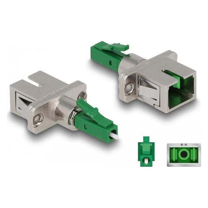 Delock LWL Hybrid Kupplung LC Simplex Stecker zu SC Simplex Buchse grün (87943)