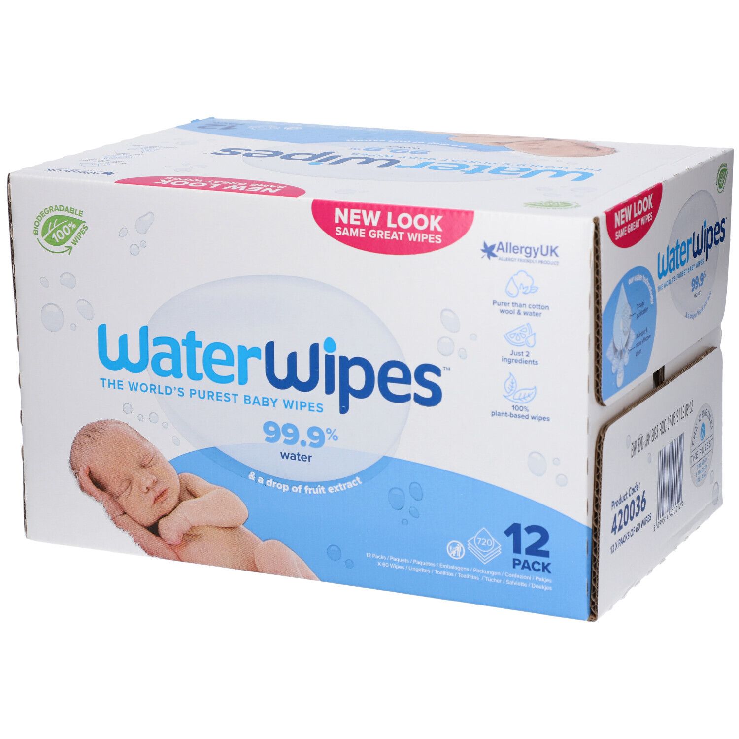 WaterWipes Vochtige Doekjes Bio 12x60st 12x60 St Tücher