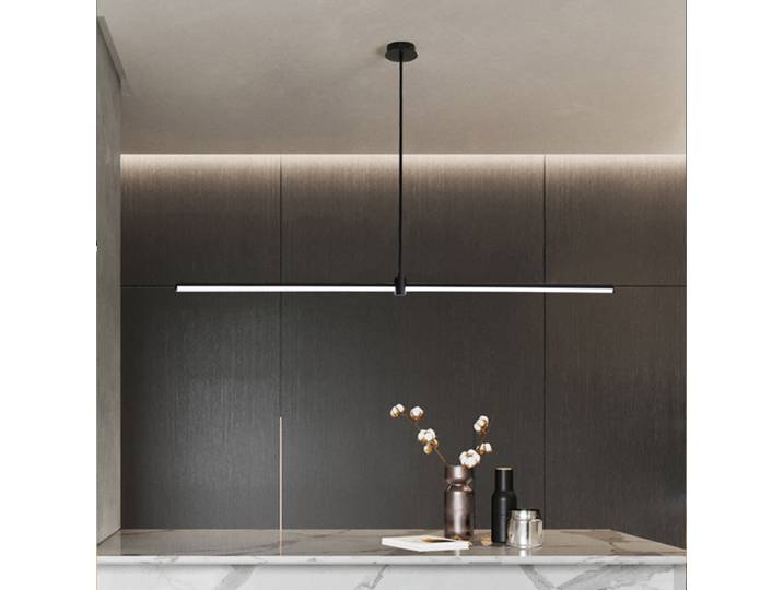 Lampe LED Suspendue à Longue Bande Linéaire au Design Minimaliste Moderne, Luminaire Décoratif d'Nik, Idéal pour une Table à Manger, un Bureau ou une Chambre
