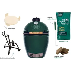 Big Green Egg Kamado Grill LARGE Sparset inkl. 2x 4,5 kg 100% naturbelassene Holzkohle