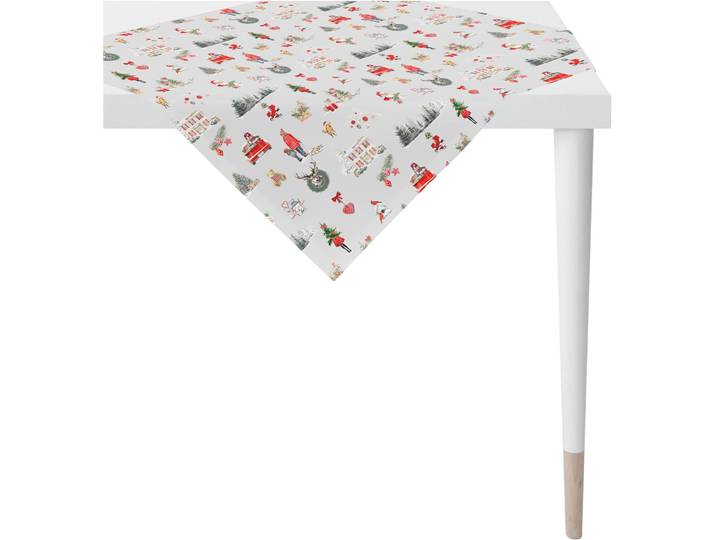 Tischdecke APELT 5821 , grau (grau, rot), B:88cm L:88cm, Baumwolle, Polyester, Tischdecken, Tischdecke