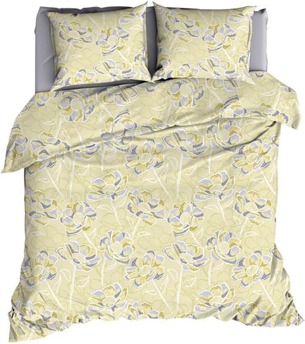 Satin d'Or Steffi Dekbedovertrek Extra breed Geelgroen 240x220 cm