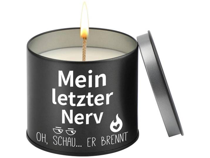 Duftkerze Metall Schwarz Mein letzter Nerv 9Oz, Paraffin, 7.5 cm, Dekoration, Kerzen & Kerzenhalter, Duftkerzen