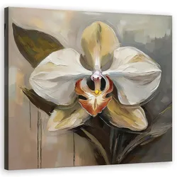 WANDBILD bemalte weiße blume