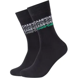 2er Pack Camp David Casual Legend Crew Socken Herren 9990 - black black 43-46