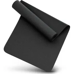 NEOLYMP Bodenschutzmatte Fitnessgerät 8mm Dicke -  rutschfest & stoßdämpfend, Größe 130 x 70 cm in Schwarz Schwarz