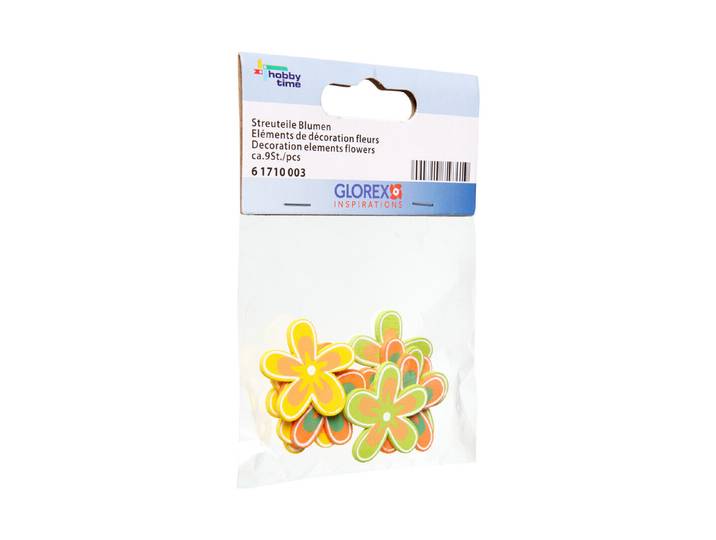 Glorex Streuteile Blumen Gelb 9 Stück