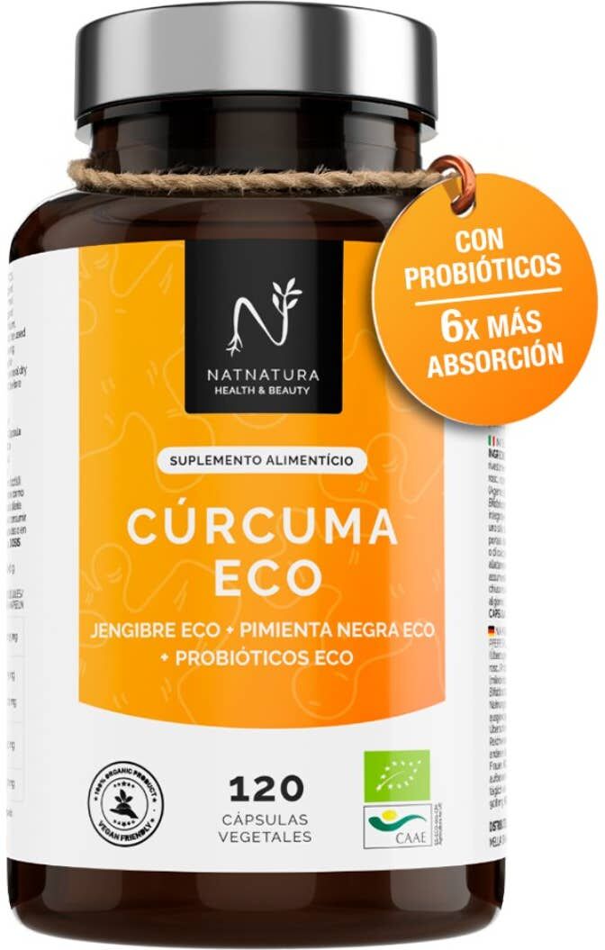 Natnatura Cúrcuma Jengibre Pimienta Negra Probióticos 120 caps