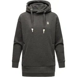 NAVAHOO Damen Kapuzensweatshirt Kuscheliger Hoodie mit Oversize Look Silberengelchen