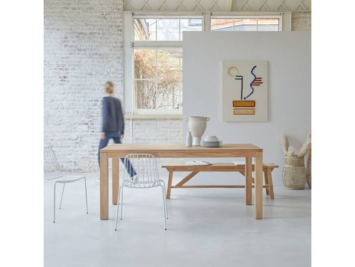 Tisch aus massivem Eichenholz ohne Knoten 180x90 Eden - Natur