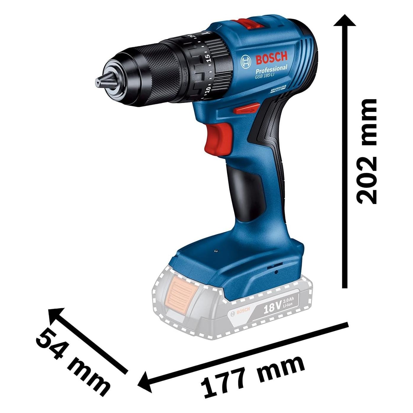 Bosch Professional GDR 18V-215 und GSB 185-LI (Bohrschrauber, Schlagschrauber) (06019N2024)