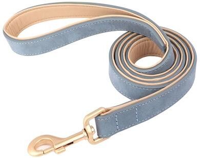 Uplifted Finds Soft Padded PU Leather Collar & Leash Set blue Leash l