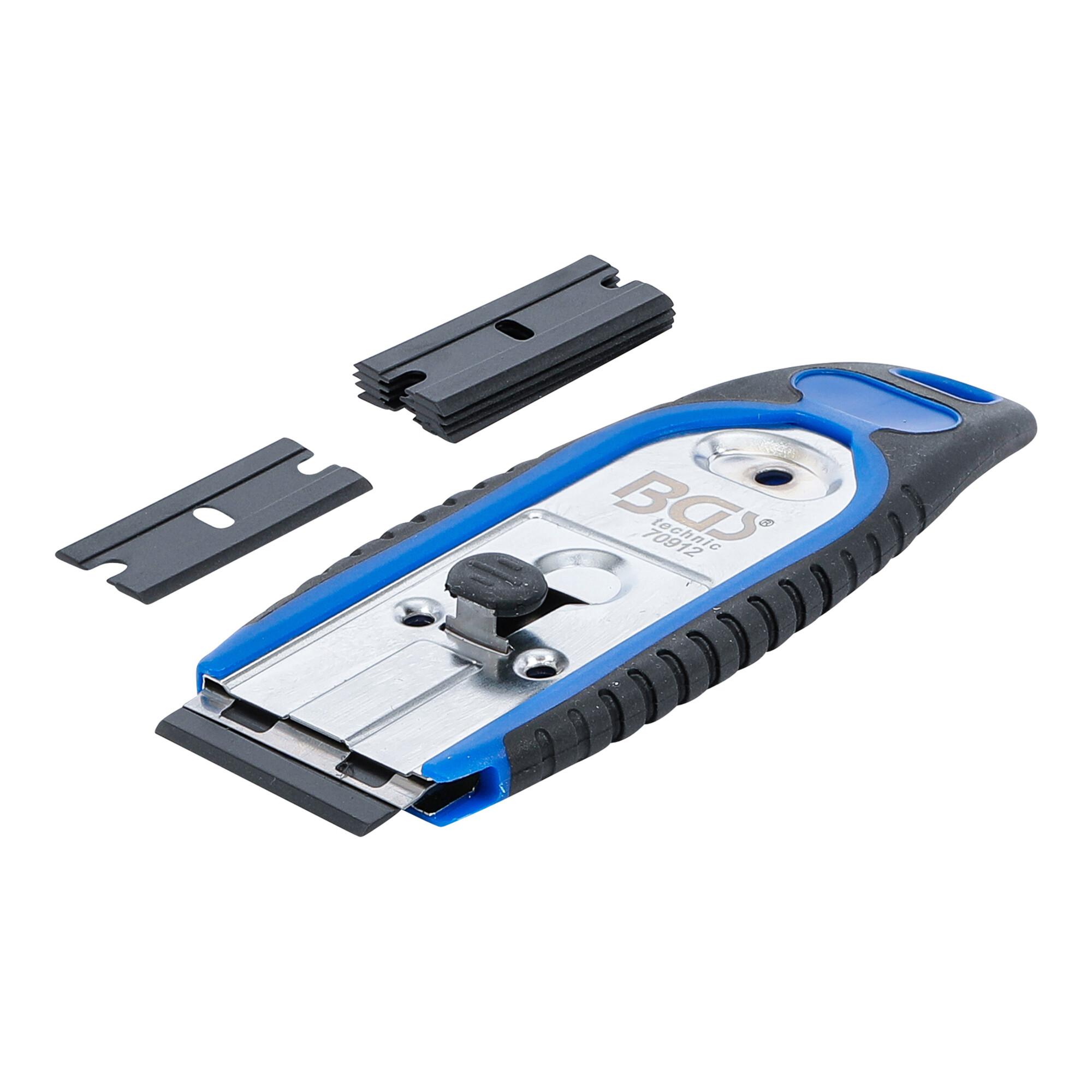 BGS Plakettenschaber 70912, 40 mm, mit 6 Kunstoff-Schaberklingen ; BGS technic)