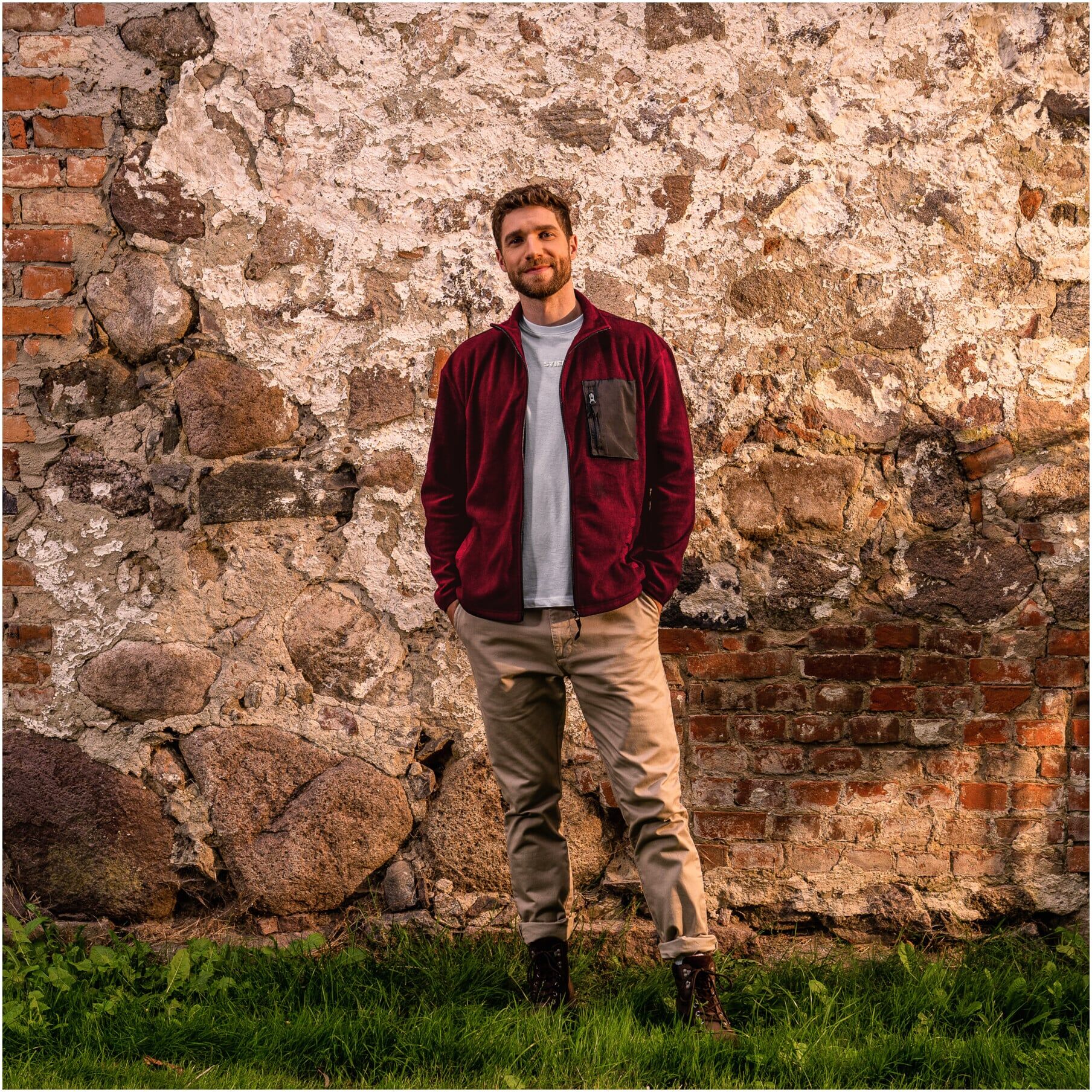 STIER Zip Fleece M Deep Red (905857)