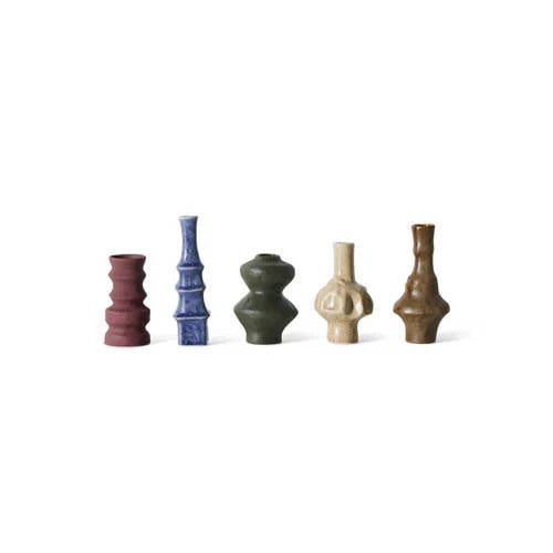 HKLiving vaas multi aardewerk set van 5