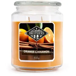 Fragrance and Style GmbH Duftkerze Candle Brothers Orange Cinnamon, Kerze im Glas, 2 Dochte, 510g, 100h Brenndauer, Raumduftkerze, orange