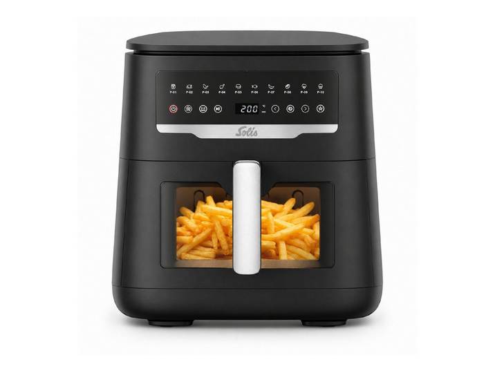 SOLIS OF SWITZERLAND Heißluftfritteuse Air Fryer Uno, Typ 8101, 10 Programme, Sichtfenster, Rapid Air, zuschaltbare Unterhitze