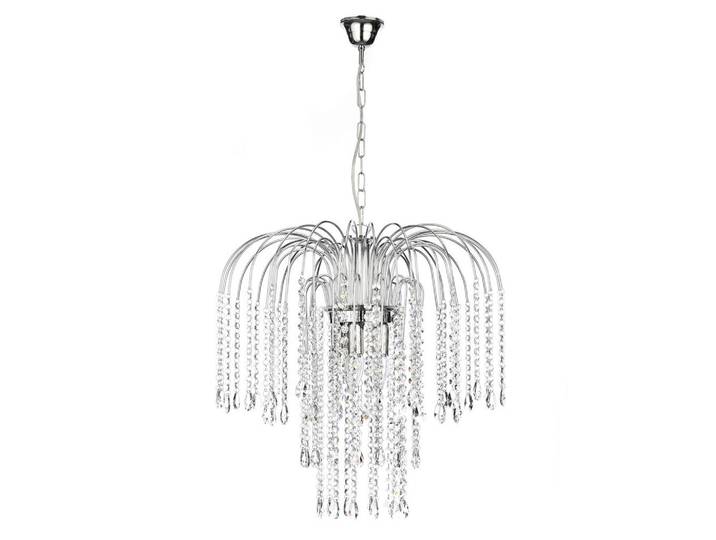 Kristall-Hängeleuchte, Chromfarben, Metall, Glas, 50x110x50 cm, Lampen & Leuchten, Leuchtenserien