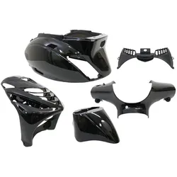 Shots, Motorrad Zubehör, Plaatset Piaggio zip SP model vanaf bj. 2000 5 delig zwart metallic