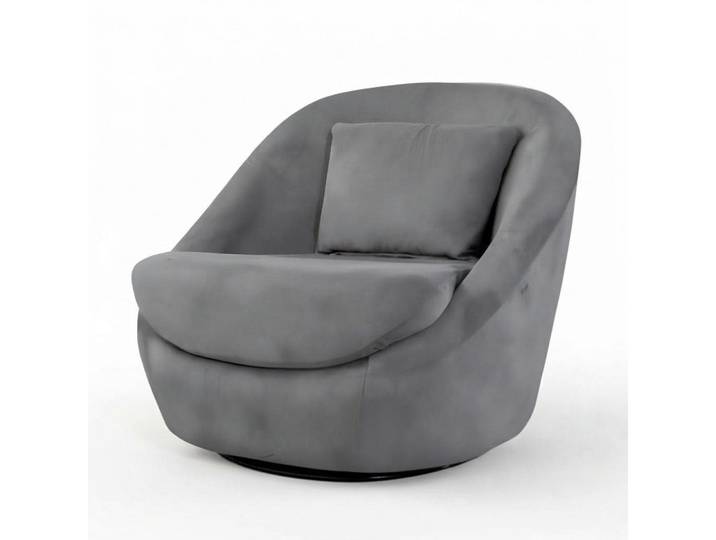 Xlmoebel Loungesessel Drehbarer Lounge Sessel in Braun mit gepolsterten Armlehnen (1-St., Drehbarer Lounge-Sessel), Made in Europa