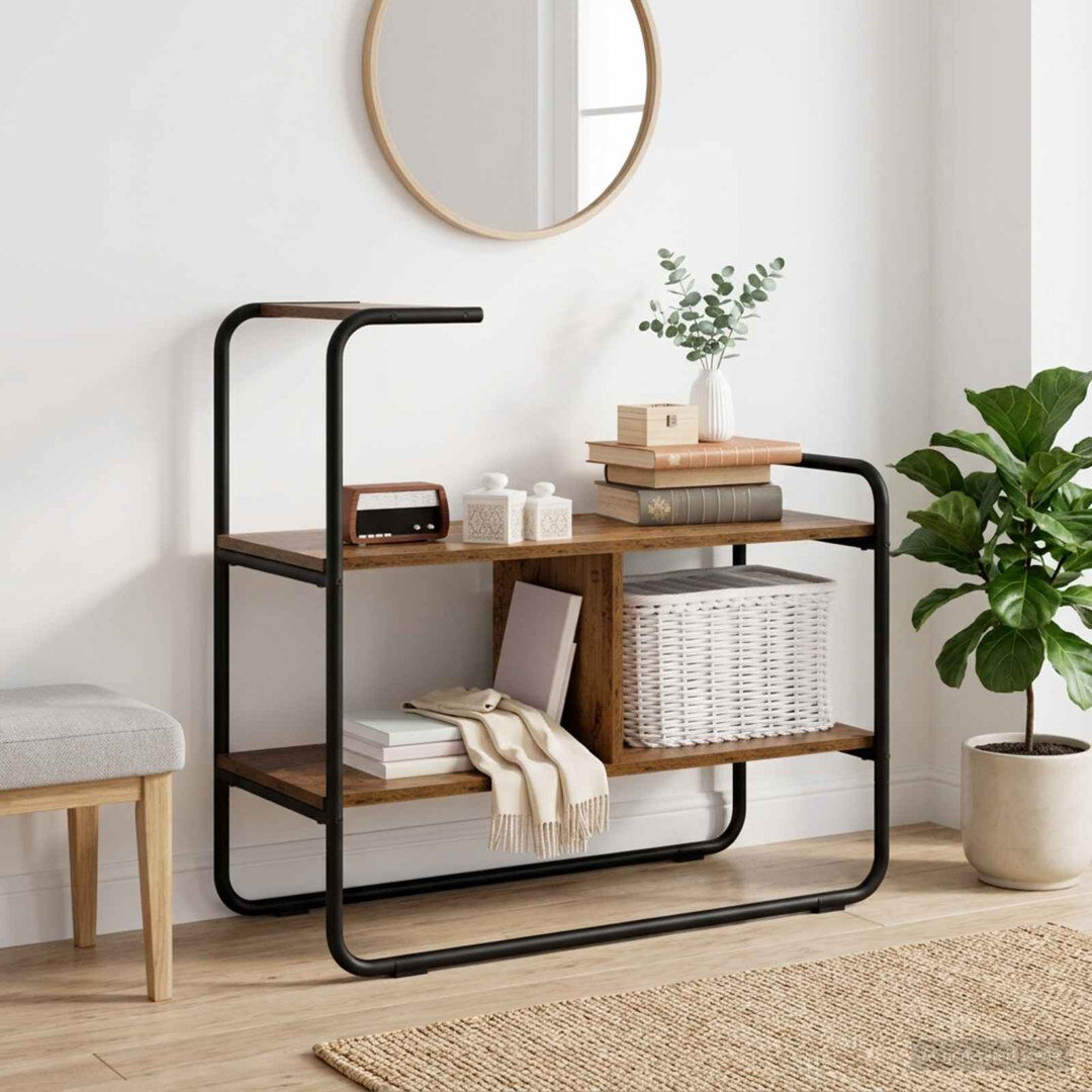 Rio Console Table Old Wood/Old Wood / Black 75cm H x 80cm W x 35cm D