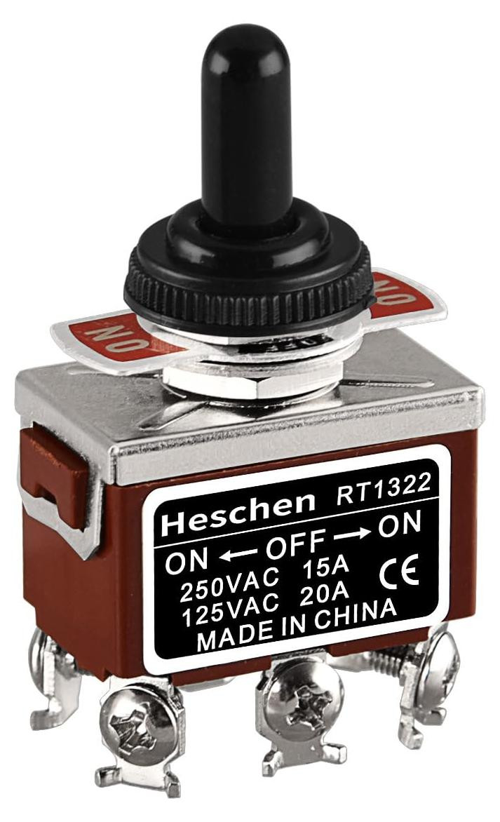 Dripio Waterdichte DPDT Schakelaar ON/OFF/ON 15A 250V AC