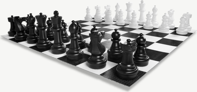 Ubergames - XL Großes Schachspiel - 64 cm - Plus 4 Tragetaschen - Plus Kunststoffboden - UV-beständig