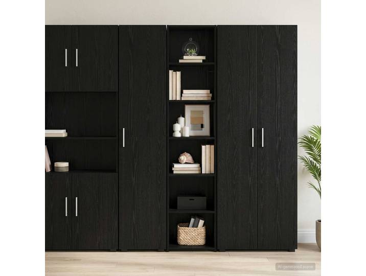 vidaXL Sideboard Schwarz Eichen-Optik 40 x 41 x 185 cm Holzwerkstoff