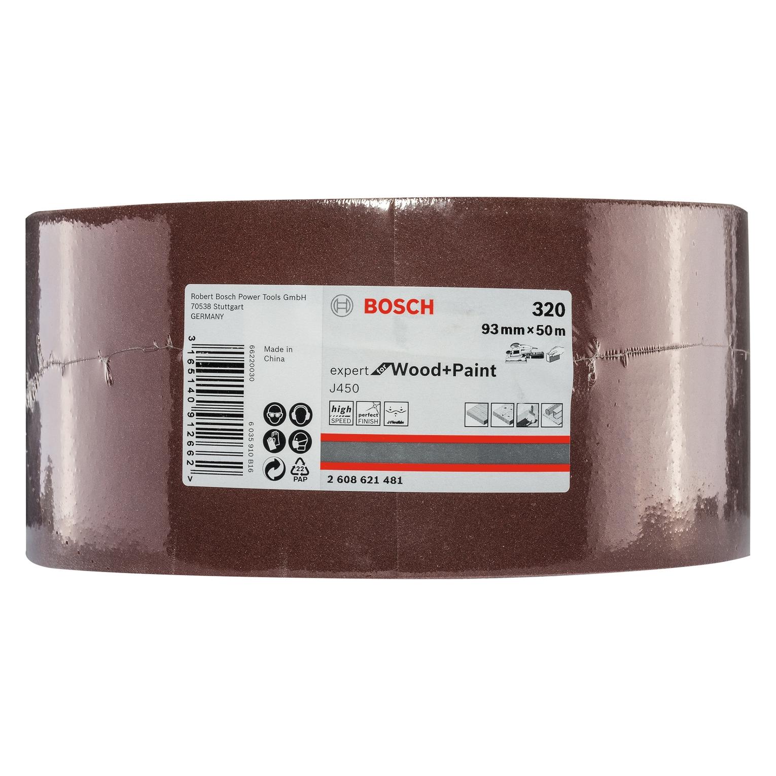 Bosch Professional Zubehör Schleifblatt J450 Expert for Wood and Paint, 93 mm x 50 m, G320 (320) (2608621481)