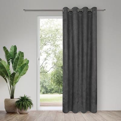 Vorhang GERSTER "Heika" Gr. 1, grau (taupe), B:145cm H:245cm, Polyester, Gardinen, SB-Ösenschal "Heika"