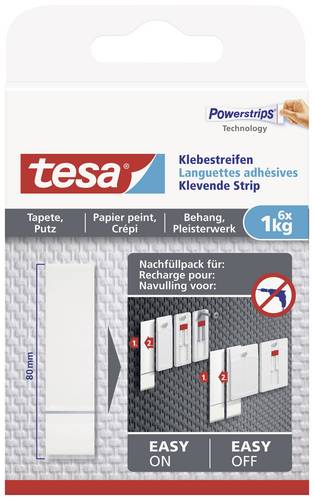 TESA 77771 Klebestreifen Weiß Inhalt: 6St.